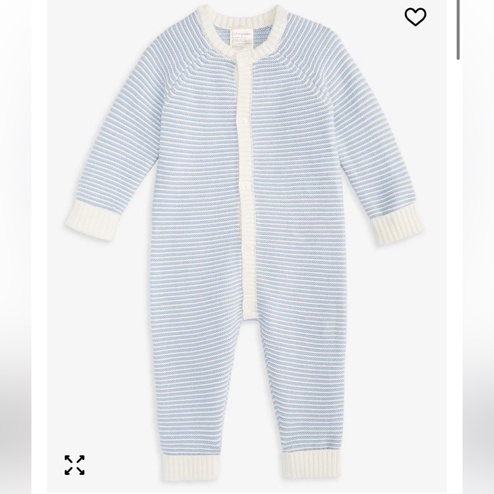 🆕First Impressions Blue and White Striped Footie nwt